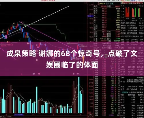 成泉策略 谢娜的68个惊奇号，点破了文娱圈临了的体面