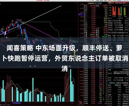 闻喜策略 中东场面升级，顺丰停送、萝卜快跑暂停运营，外贸东说念主订单被取消