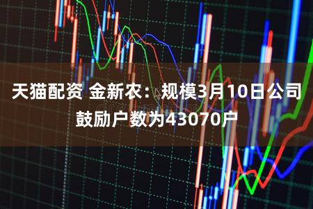 天猫配资 金新农：规模3月10日公司鼓励户数为43070户